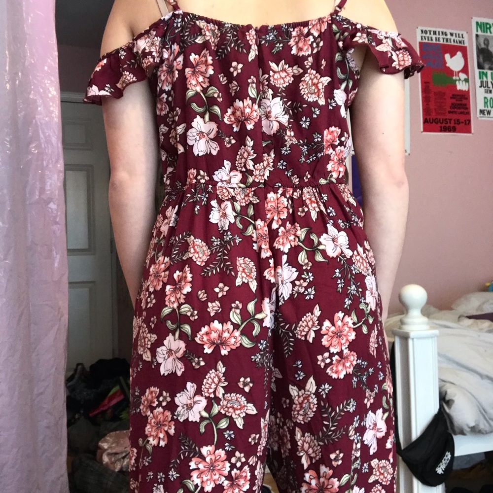 Off the Shoulder Floral Jumpsuit